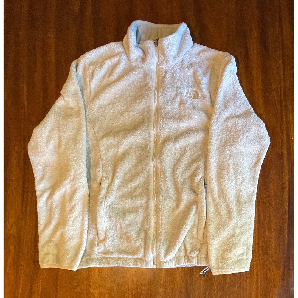 The North Face Osito Fuzzy Fleece Full Zip Jacket Cream Beige Soft Cozy Womens
